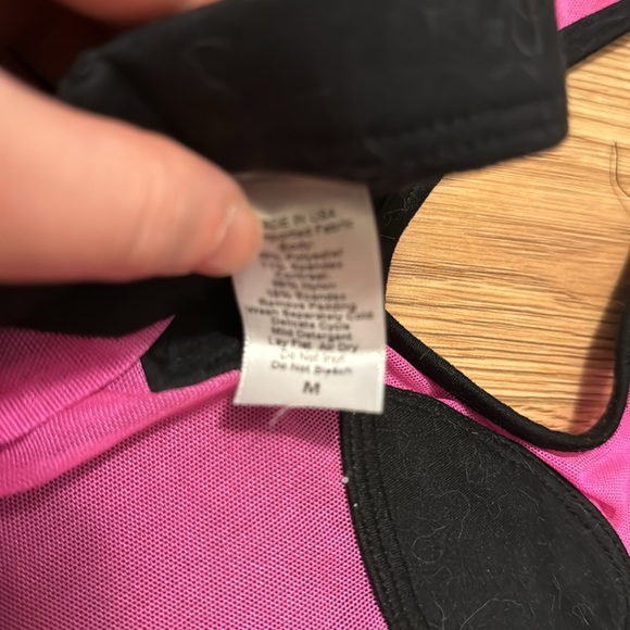 Bombshell Sportswear Pink and Black Sports Bra - Picture 3 of 3